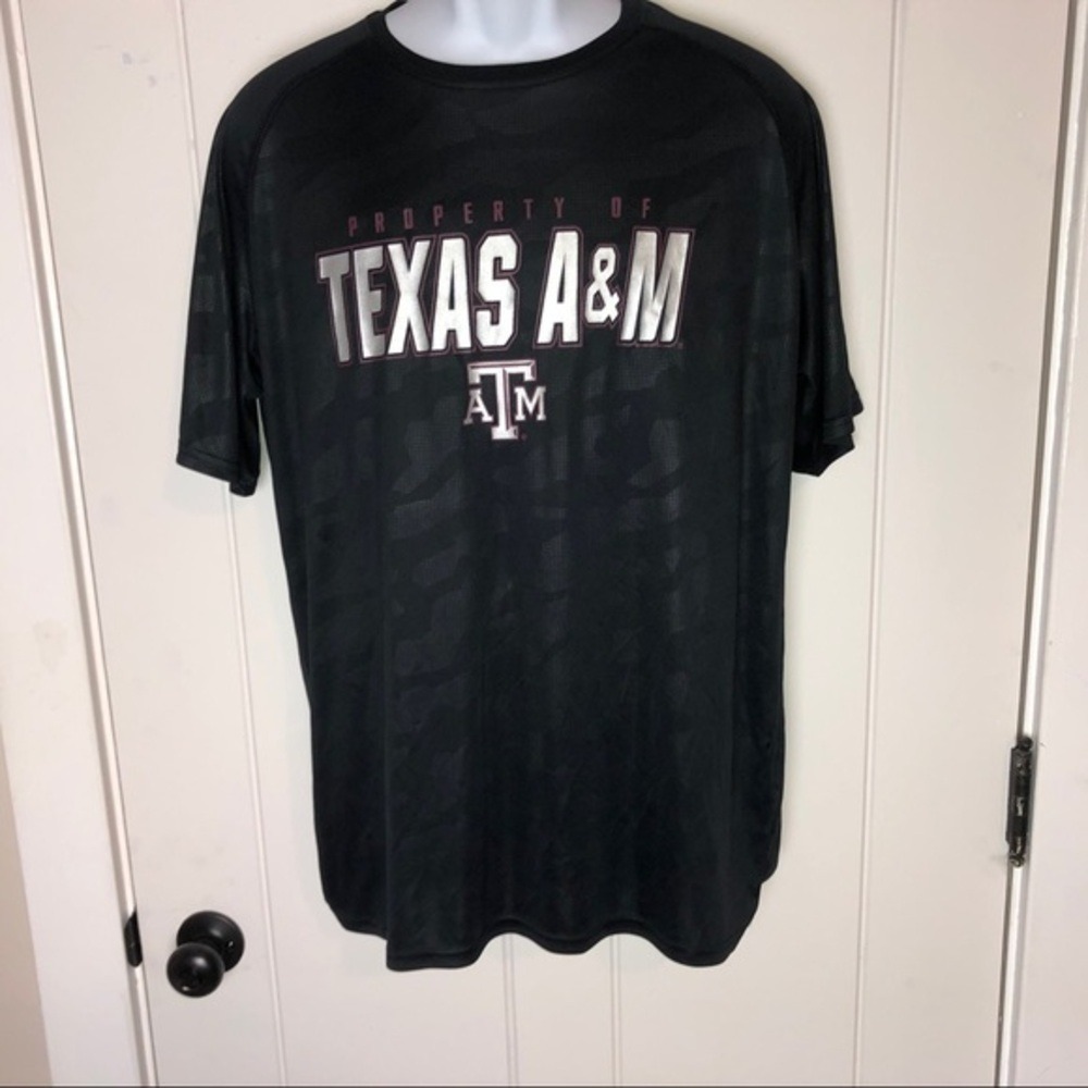 Champion Texas A&M Black Goth Cheer T-Shirt Men's Large Sporty Collegiate